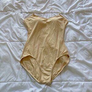 Capezio Beige One Piece Sleeveless Womens Size XL Leotard Dance Padded Tan